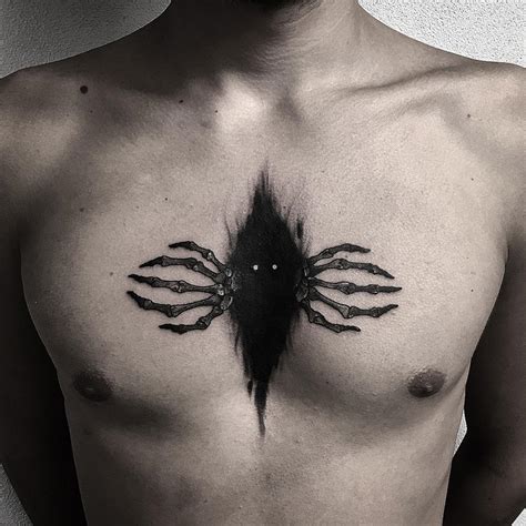 evil chest tattoos